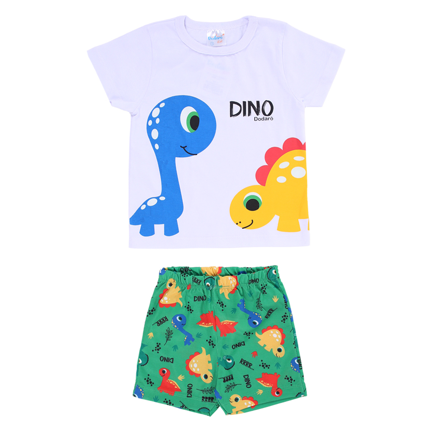 Pijama Curto Infantil Dodarô Estampa Brilha No Escuro Dino