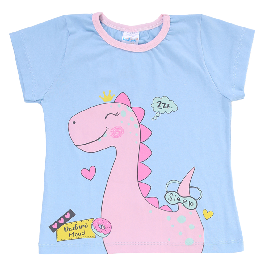 Pijama Curto Infantil Dodarô Estampa Brilha No Escuro Dino