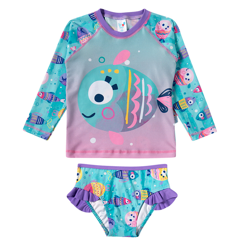 Conjunto Praia Infantil Tip Top Estampa Peixinhos UV50+