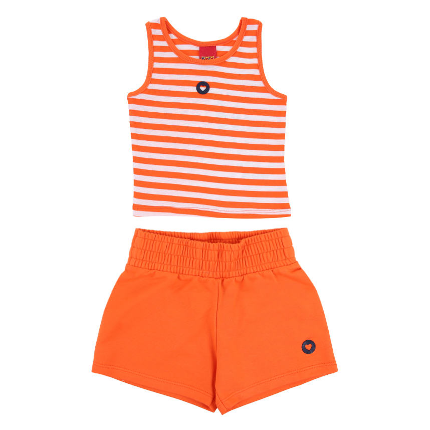 Conjunto Infantil Kyly Cropped Estampa Listrada