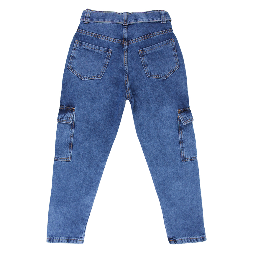 Calça Jeans Juvenil Frommer Mom Cargo Com Cinto