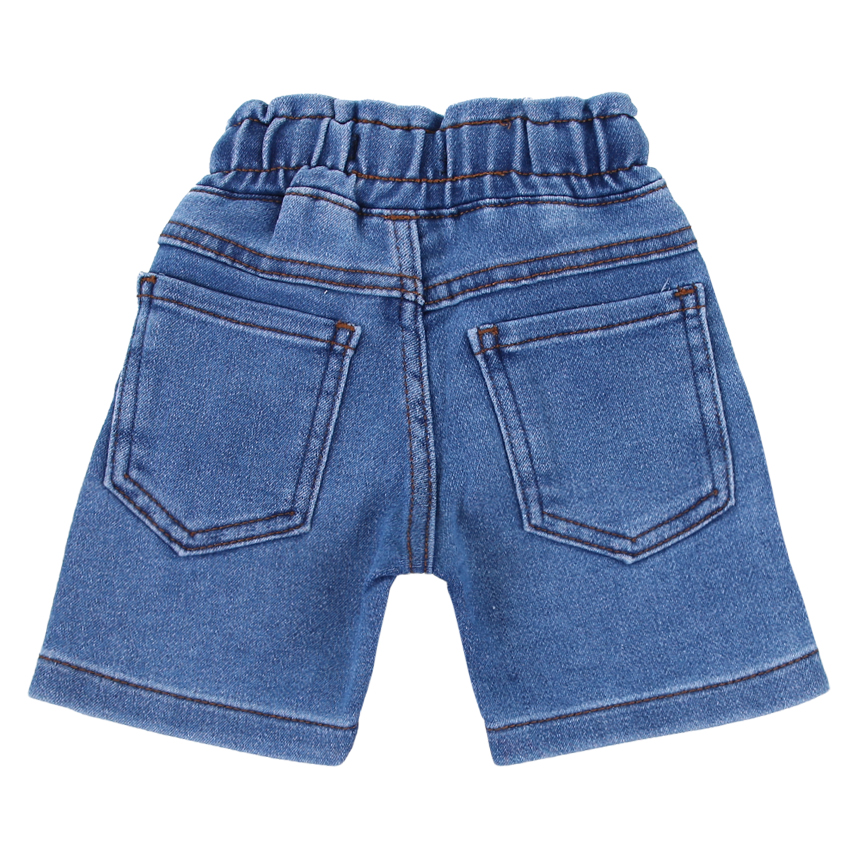 Bermuda Jeans Infantil Faos Cós Elástico Com Cadarço