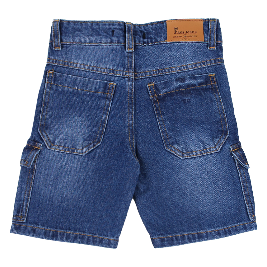 Bermuda Jeans Infantil Faos Bolsos Cargo