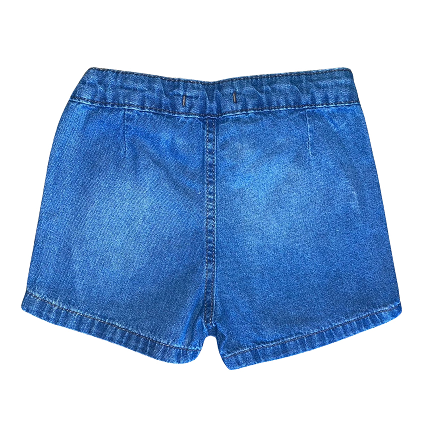 Short Saia Jeans Infantil Peptuchy Detalhe Prega Frontal