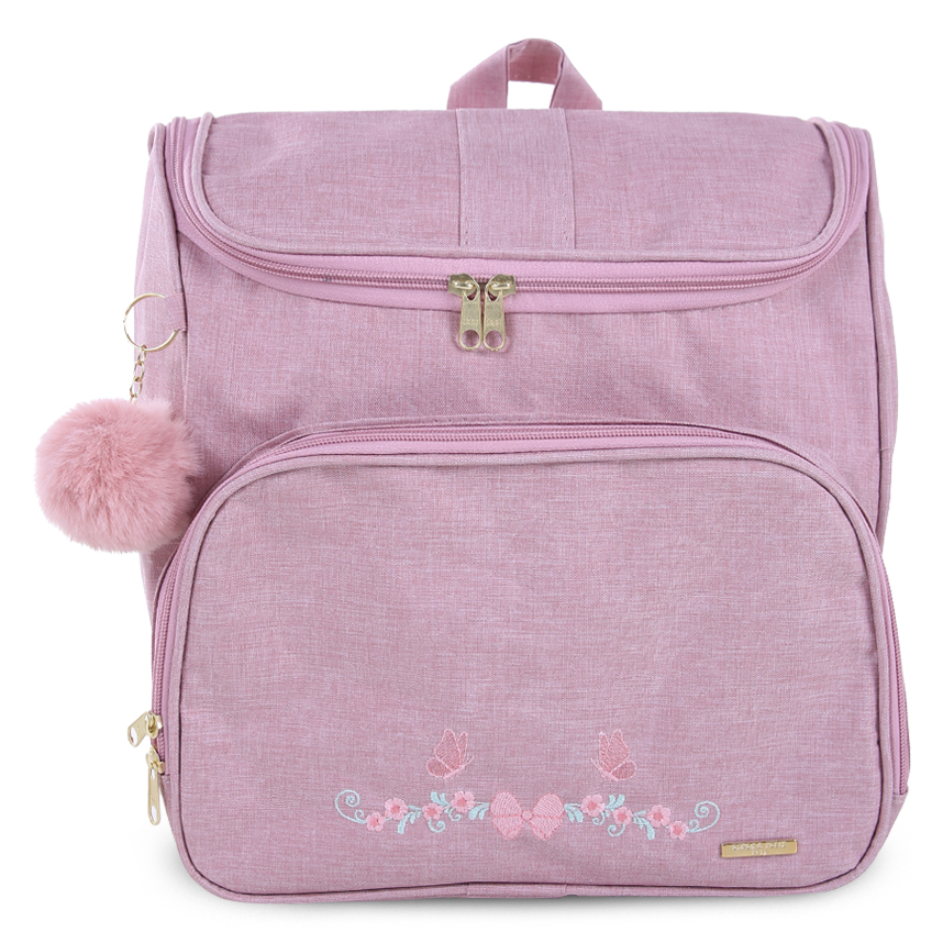 Mochila Maternidade Espera Feliz Baby Garden Bordado Flores