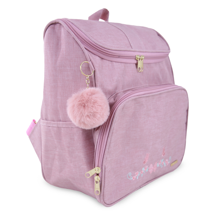 Mochila Maternidade Espera Feliz Baby Garden Bordado Flores