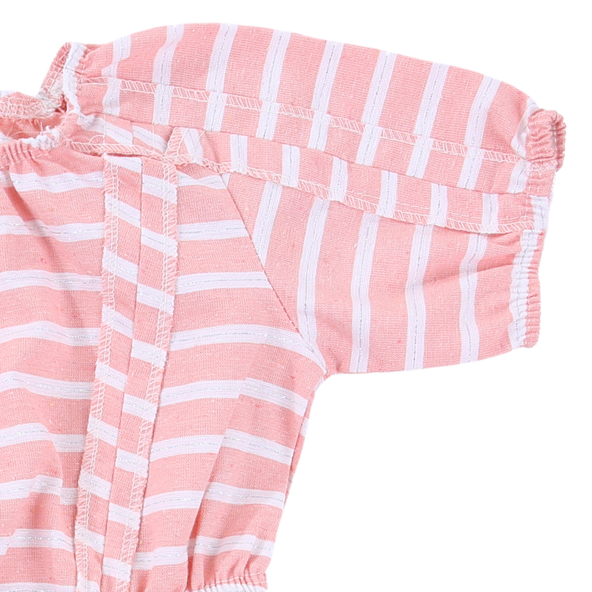 Vestido Infantil Angerô Tecido Ecológico Listrado