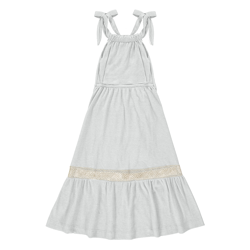 Vestido Juvenil Menina Anjo Halter Com Babado E Detalhe Tela