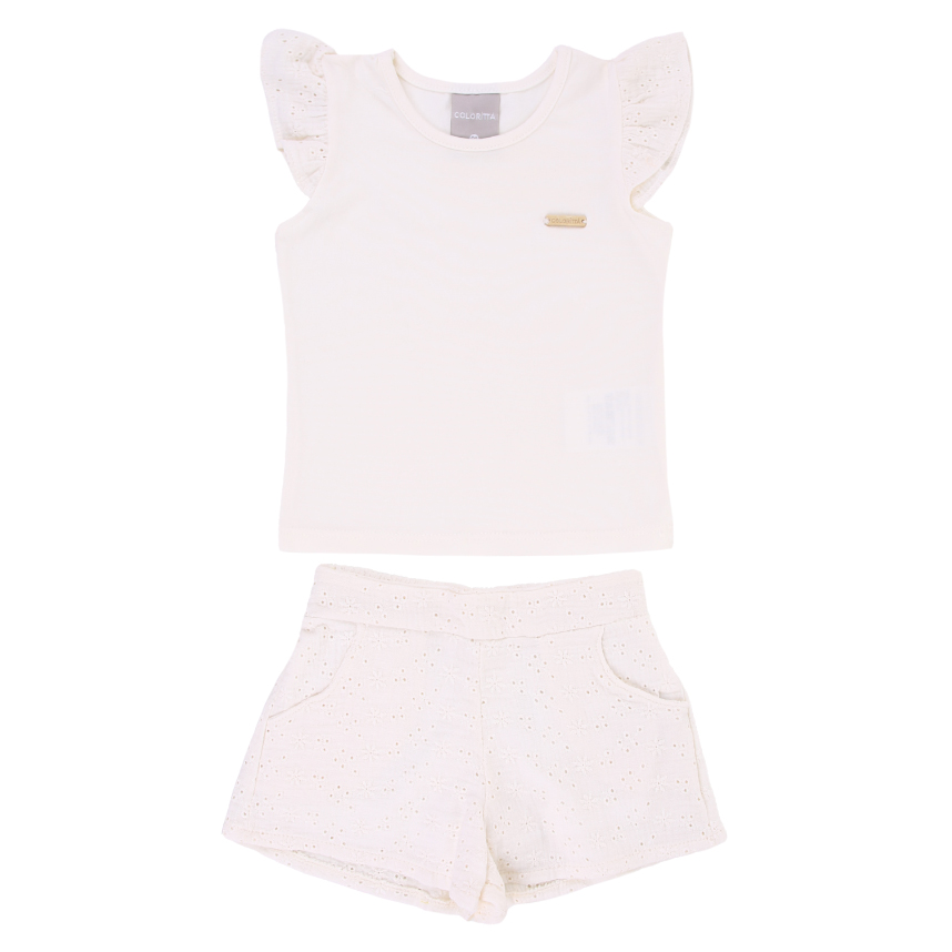 Conjunto Infantil Colorittá Blusa Cotton Com Laise