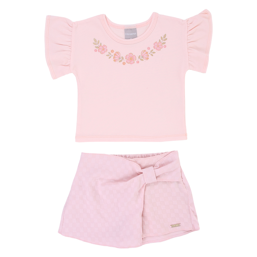 Conjunto Infantil Colorittá Blusa Cotton Estampa Flor