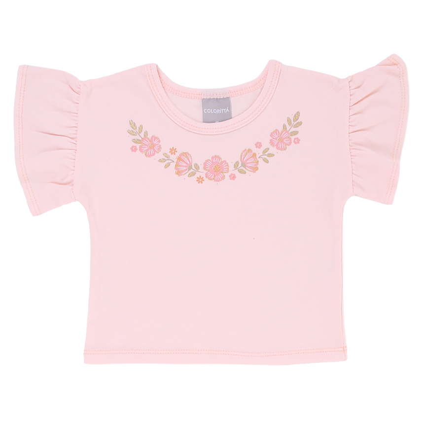 Conjunto Infantil Colorittá Blusa Cotton Estampa Flor