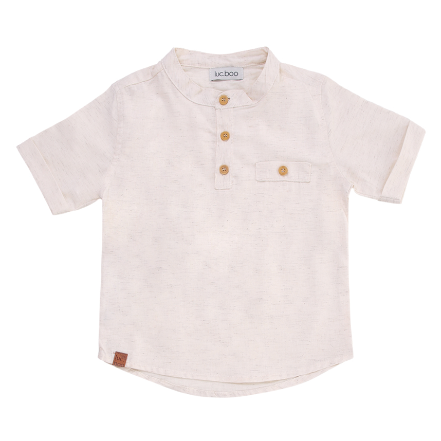 Conjunto Infantil Luc.Boo Camiseta Linho Deluxe Gola Padre