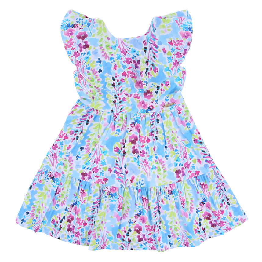 Vestido Infantil Carinhoso Algodão Curto Marias Estampado