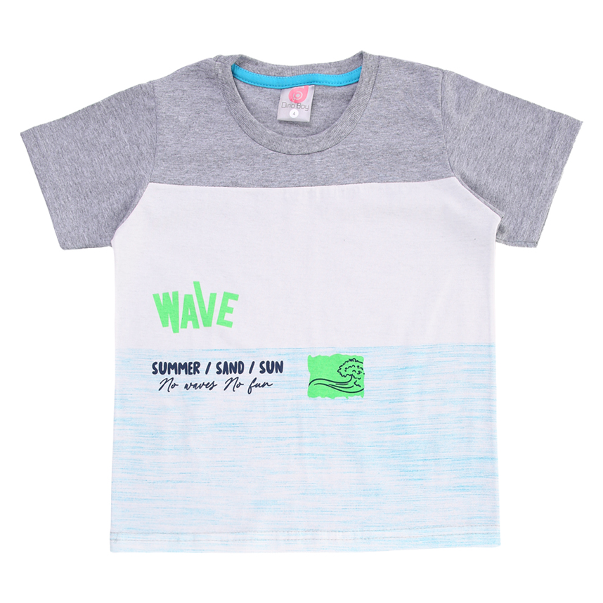 Conjunto Infantil Dino Boy Camiseta Estampa Wave