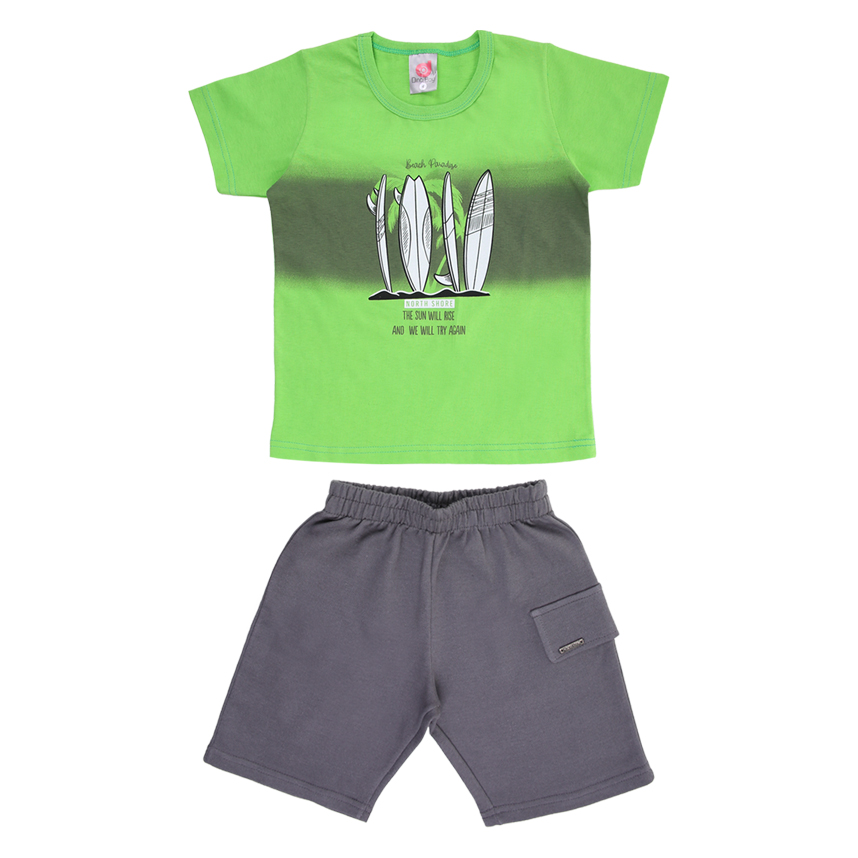 Conjunto Infantil Dino Boy Camiseta Estampa Prancha