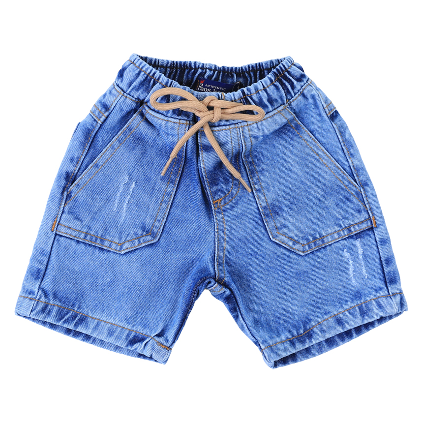 Bermuda Jeans Infantil Faos Detalhe Puídos Com Bolso