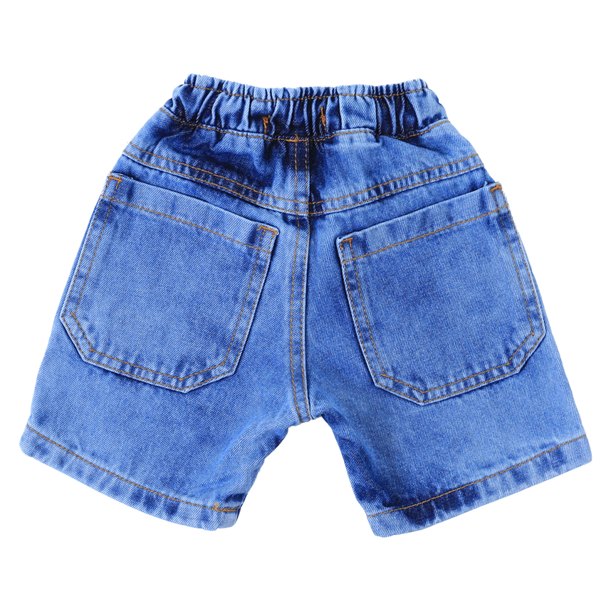 Bermuda Jeans Infantil Faos Detalhe Puídos Com Bolso