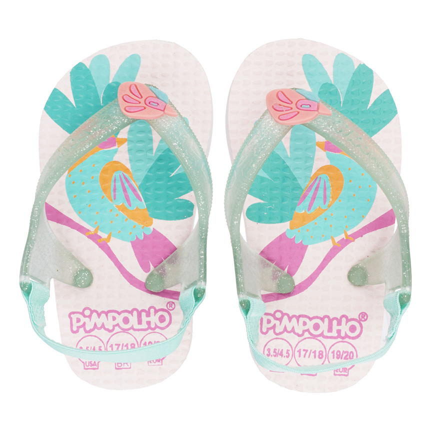 Chinelo Infantil Pimpolho Com Elástico Pássaro