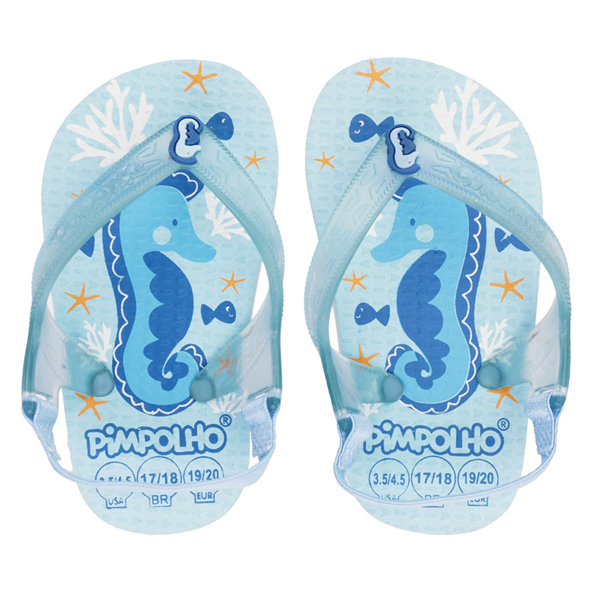 Chinelo Infantil Pimpolho Com Elástico Cavalo-Marinho