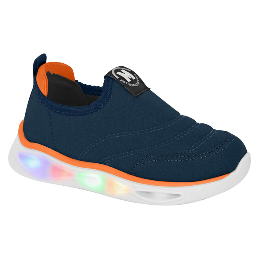 Tênis Infantil Molekinho Slip On Calce Fácil Com Led