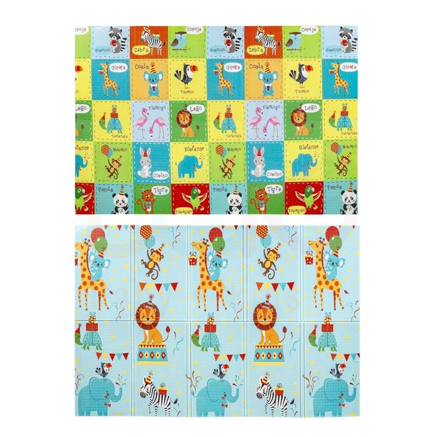 Tapete De Atividades Buba Dobrável Dupla Face Animal Party Tapete De Atividades Buba Dobrável Dupla Face Animal Party