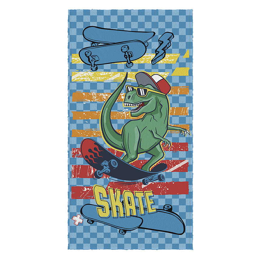 Toalha Lepper Felpuda Estampa Dino Skate Toalha Lepper Felpuda Estampa Dino Skate