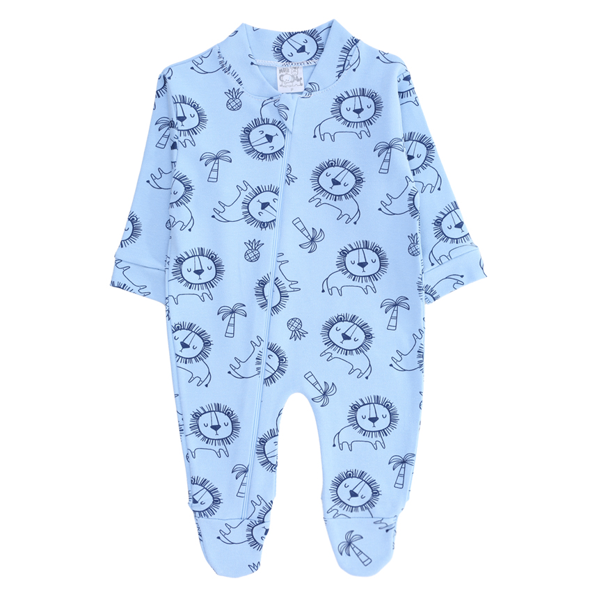 Macacão Longo Bebê Mub Suedine Estampado Com Zíper Macacão Longo Bebê Mub Suedine Estampado Com Zíper
