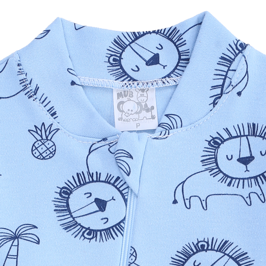 Macacão Longo Bebê Mub Suedine Estampado Com Zíper Macacão Longo Bebê Mub Suedine Estampado Com Zíper