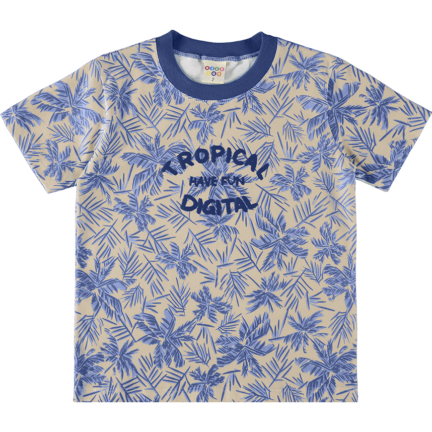 Camiseta Infantil Have Fun Kauai Meia Malha Estampa Tropical