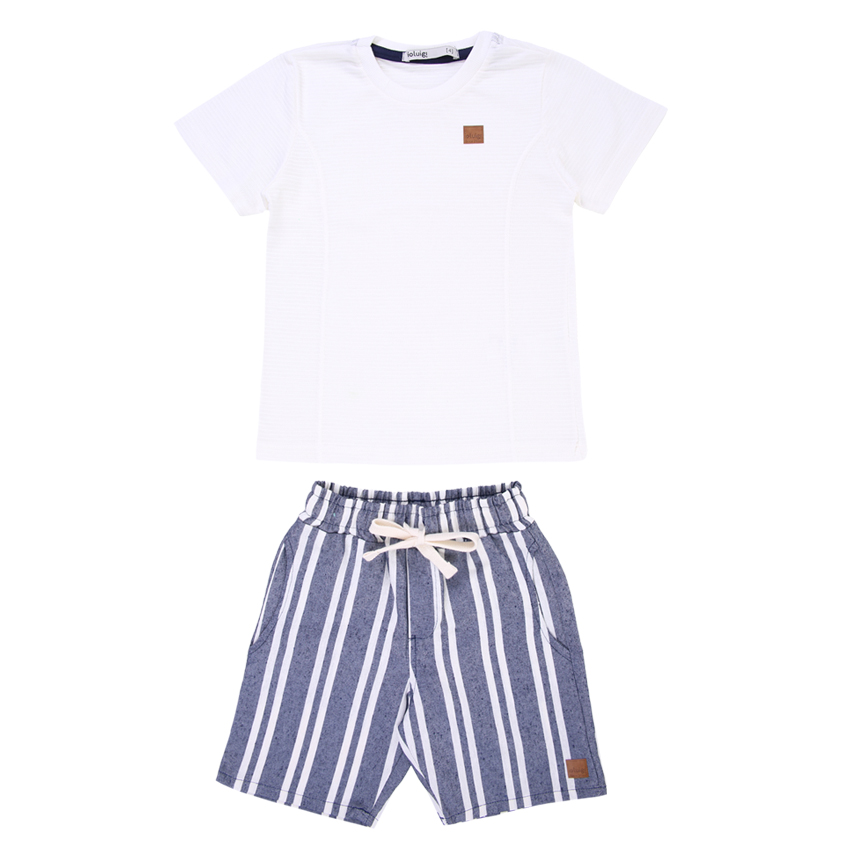 Conjunto Juvenil Ioluig! Camiseta E Bermuda Sarja Listrada