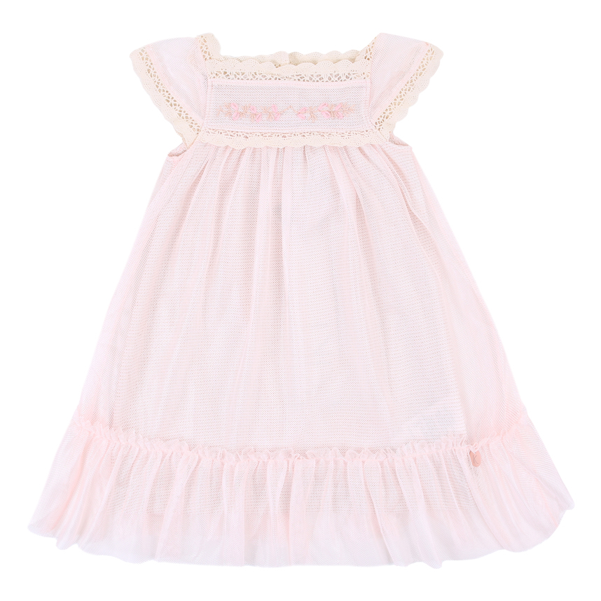 Vestido infantil com renda na barra fashion