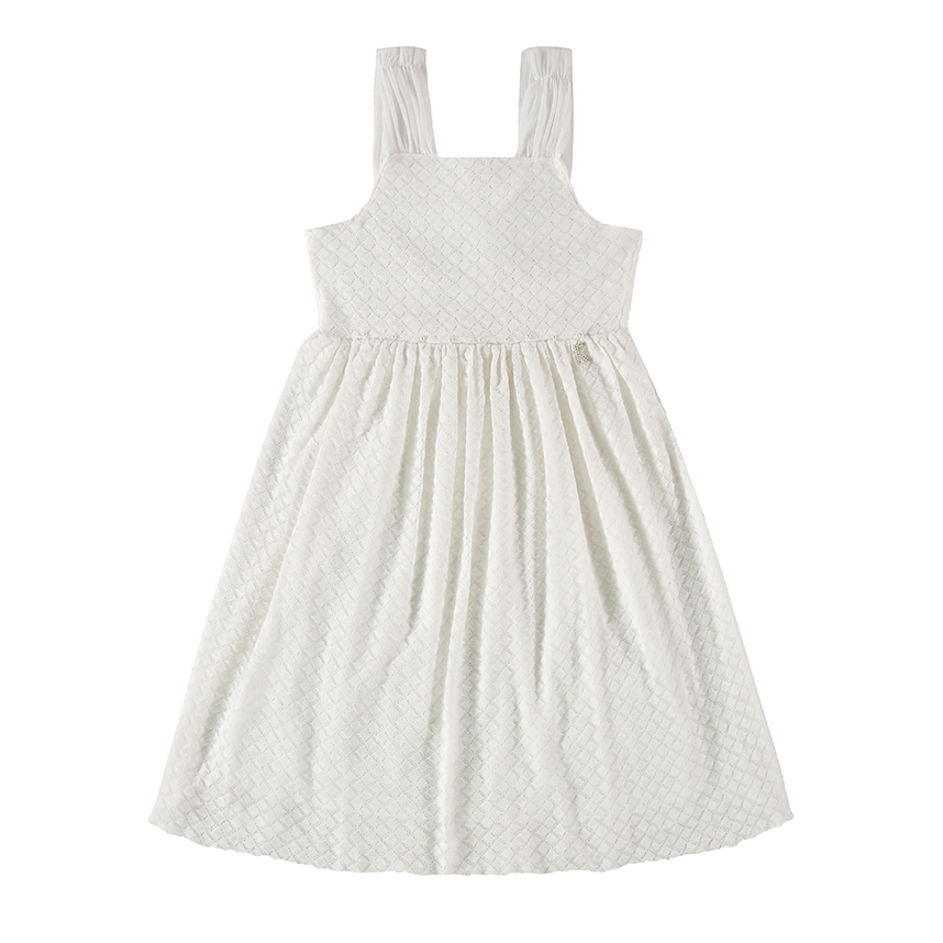 Vestido Infantil Kiki Em Jacquard Renda E Laço Nas Costas Vestido Infantil Kiki Em Jacquard Renda E Laço Nas Costas