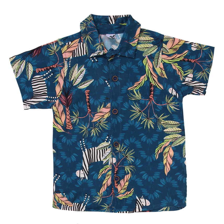 Conjunto Infantil Kookabu Camisa Estampa E Bermuda Sarja