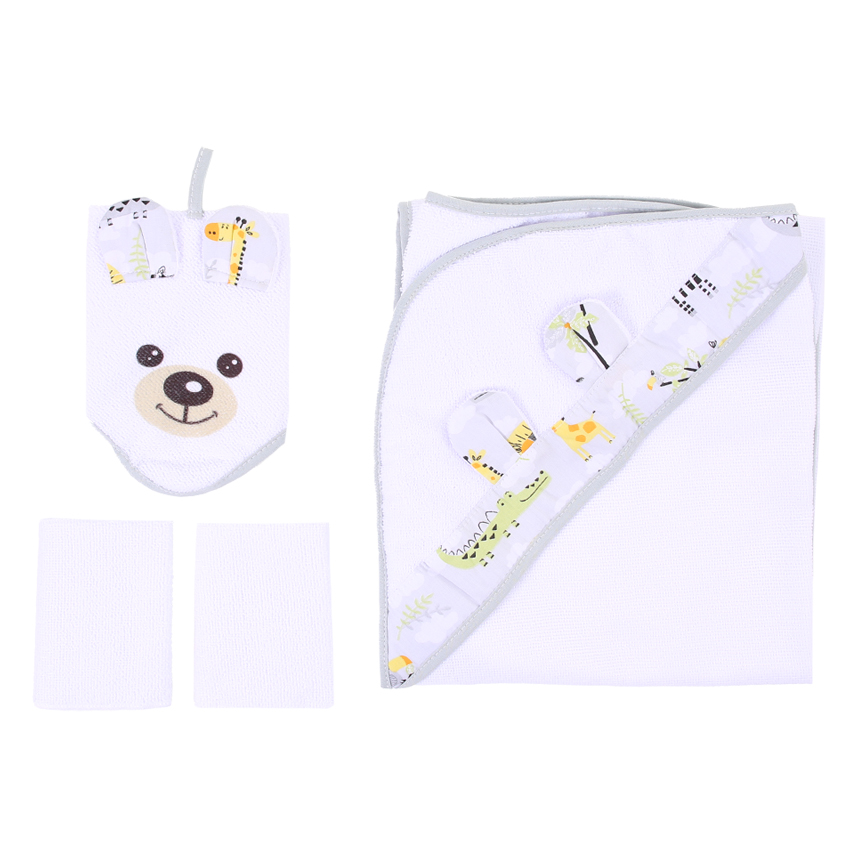 Kit Toalha Art Bebê Naninha E Pano De Boca Neutro - 5 Peças
