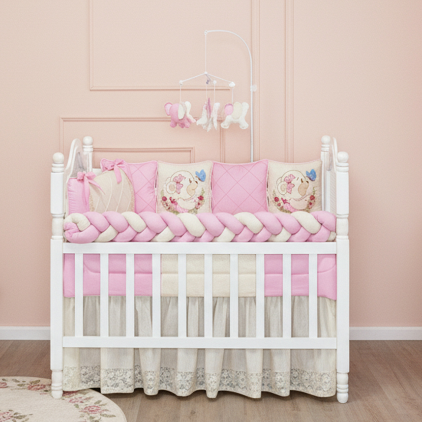 Kit Berço Tiquinho Coleção Retrô Doce Ursa - 11 Peças Kit Berço Tiquinho Coleção Retrô Doce Ursa - 11 Peças