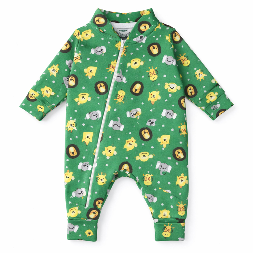 Macacão Longo Bebê Bonettinhos Com Zíper Estampado