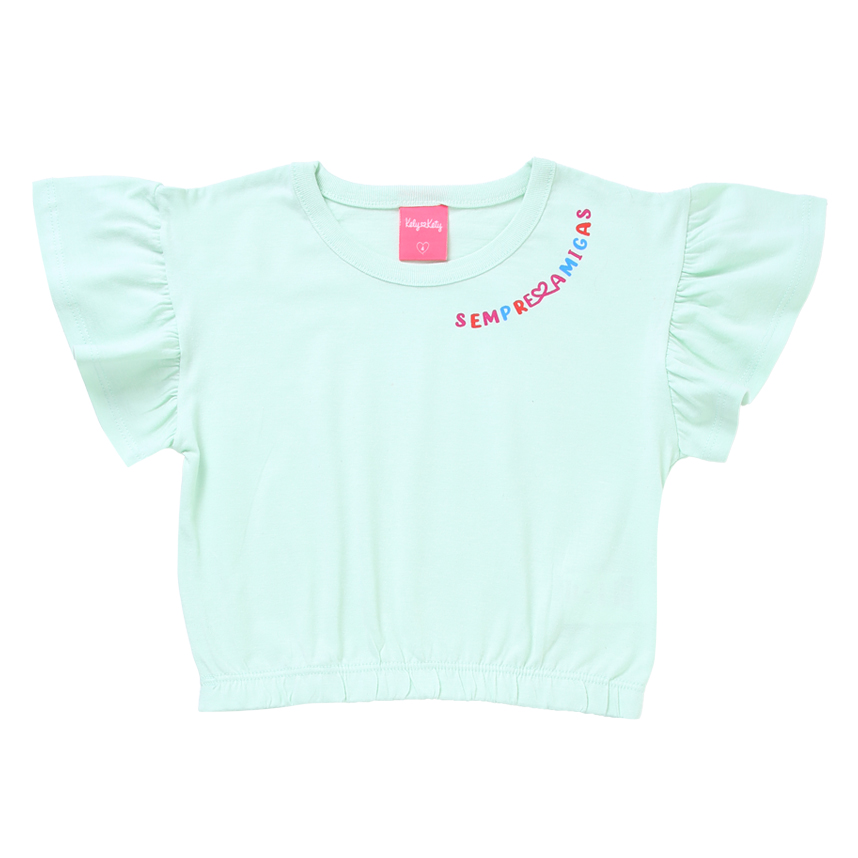 Conjunto Infantil Kely Kety Blusa Meia Malha E Short Saia