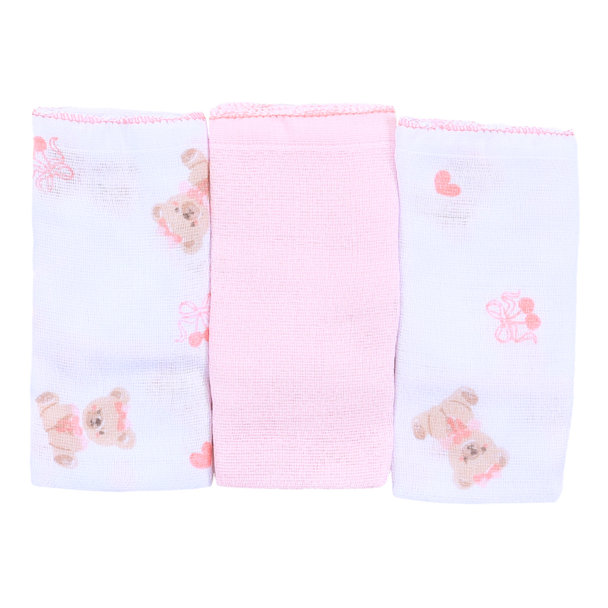 Kit Pano De Boca Incomfral 03 Peças Estampa Ursa