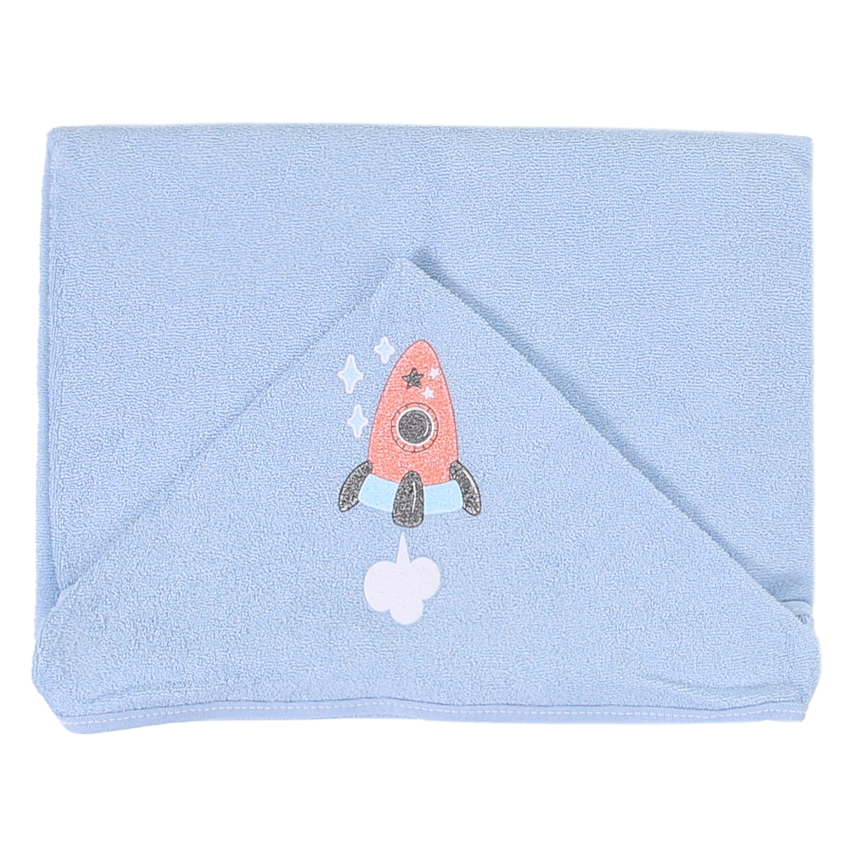 Toalha De Banho Bebê Incomfral Plush Com Capuz Foguete Toalha De Banho Bebê Incomfral Plush Com Capuz Foguete