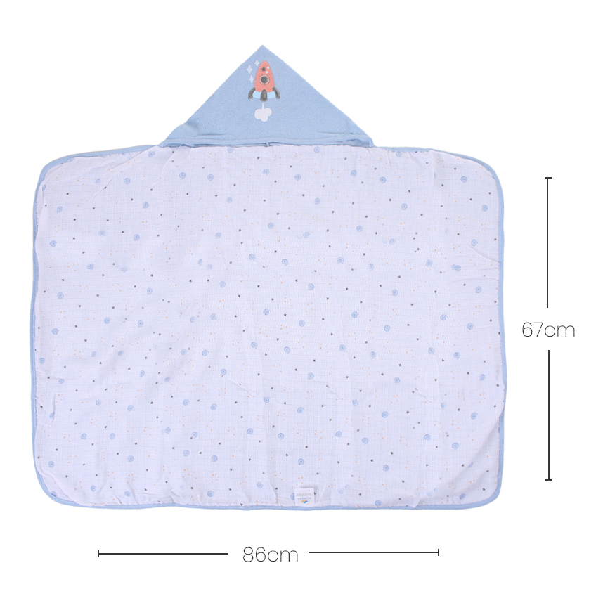 Toalha De Banho Bebê Incomfral Plush Com Capuz Foguete Toalha De Banho Bebê Incomfral Plush Com Capuz Foguete