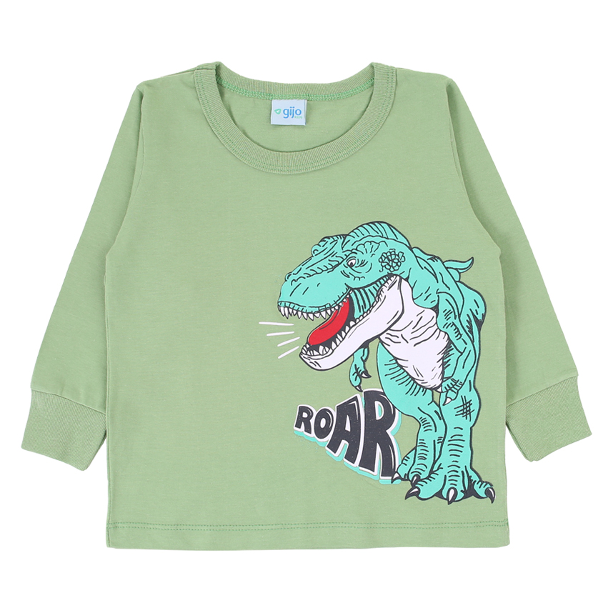 Camiseta Manga Longa Infantil Gijo Kids Meia Malha Estampada
