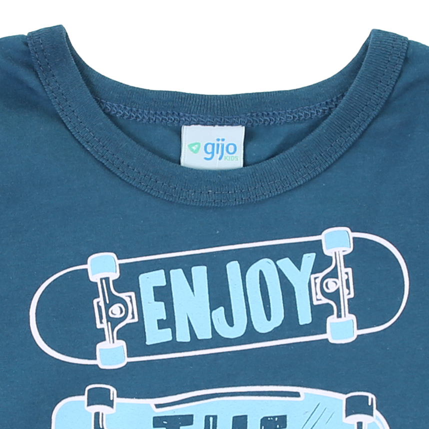 Camiseta Manga Longa Infantil Gijo Kids Meia Malha Estampada