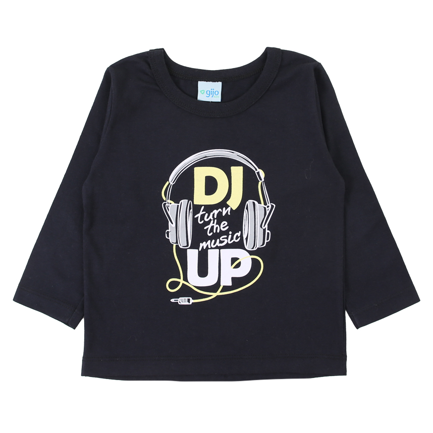 Camiseta Manga Longa Infantil Gijo Kids Meia Malha Estampada