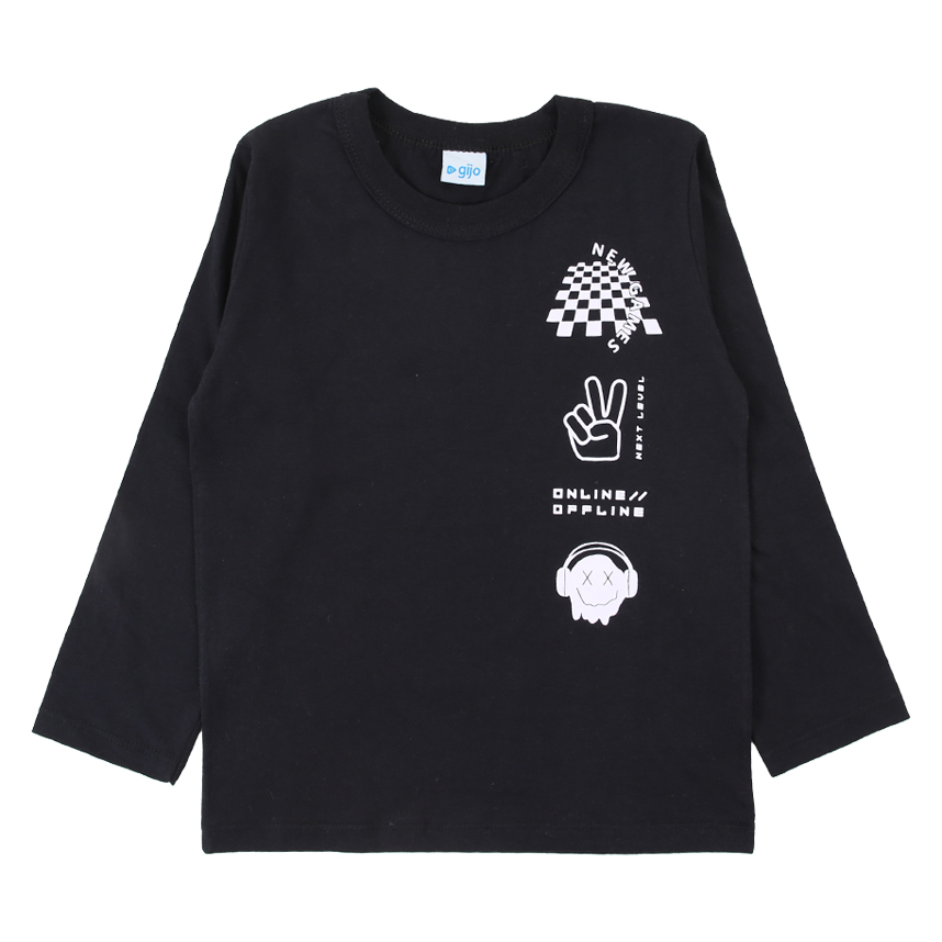 Camiseta Manga Longa Infantil Gijo Meia Malha Estampada