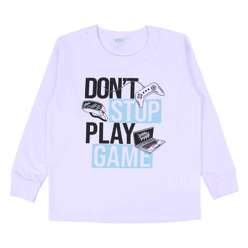 Camiseta Manga Longa Infantil Gijo Meia Malha Estampada