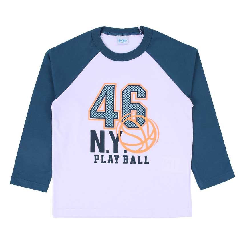 Camiseta Manga Longa Infantil Gijo Meia Malha Estampada