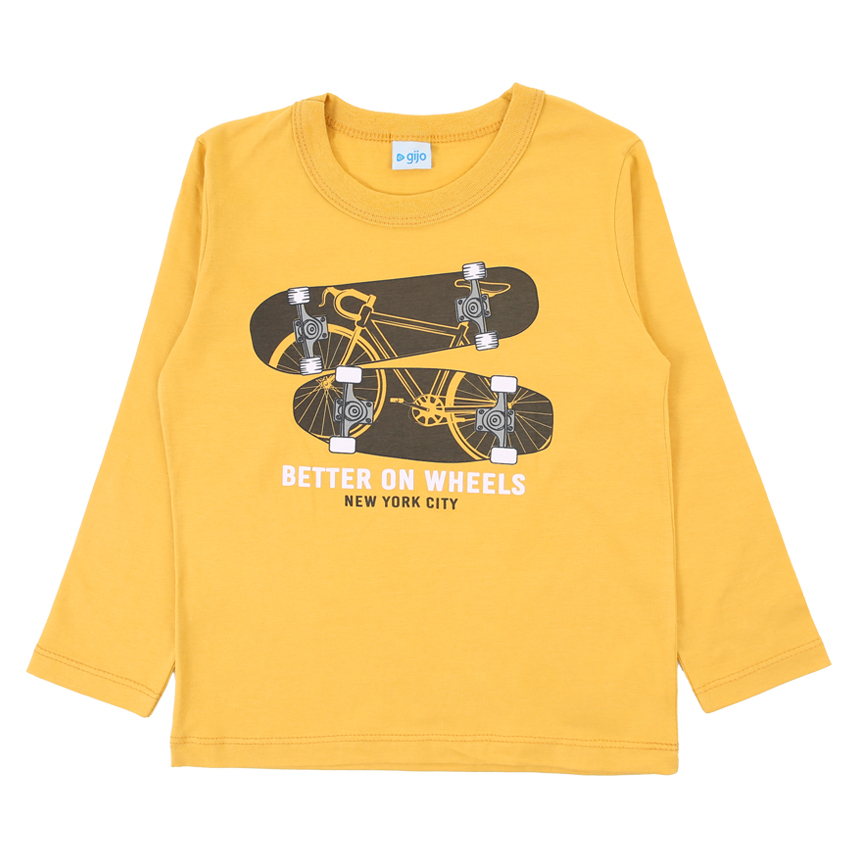 Camiseta Manga Longa Infantil Gijo Meia Malha Estampada