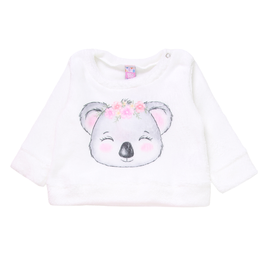 Conjunto Bebê Din Don Blusão Pelo Coala E Calça Moletom