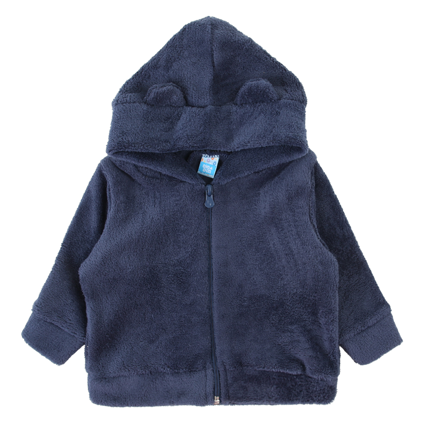 Jaqueta Bebê Din Don Em Pelo Fleece Com Capuz E Zíper
