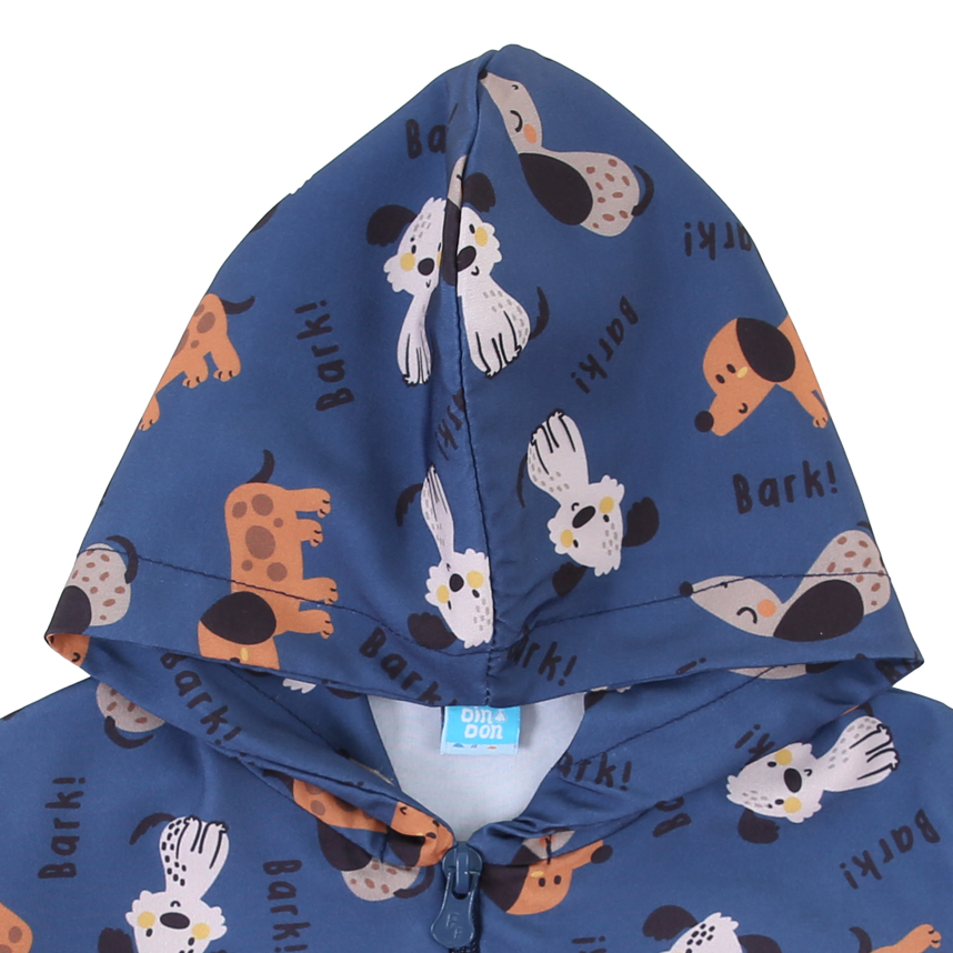 Jaqueta Bebê Din Don Corta Vento Sublimada Com Capuz Dog